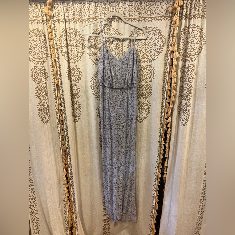 Adrianna Papell Lavender Floral Maxi Dress